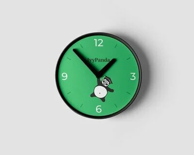 IvyPanda Branded Clock Green